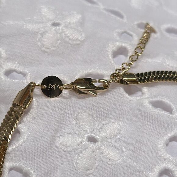 Jennifer Zeuner 14K Yellow Gold Plated Herringbone Hamilton Necklace - Picture 3 of 6